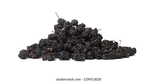 Dried Black Mulberries Close Up