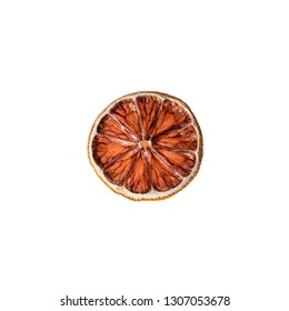 Dried Blood Orange Slice Isolated On White Background