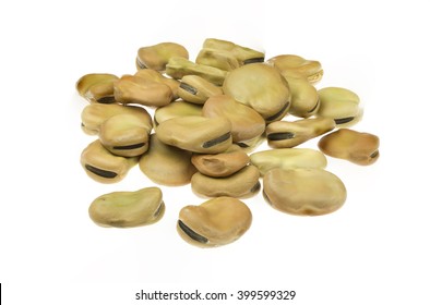 Dried Broad Beans Isolated On White Background