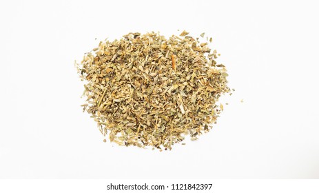 Dried Catnip On A White Background.