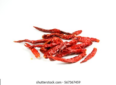 Dried Chili Isolated On White Background