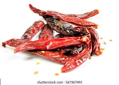 Dried Chili Isolated On White Background