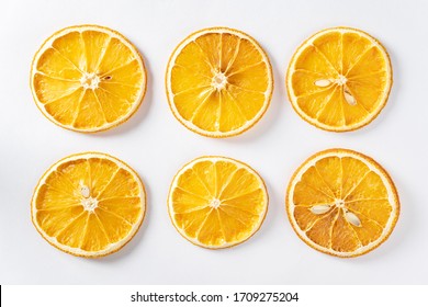 Dried citrus on white background