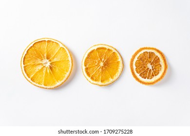 Dried citrus on white background