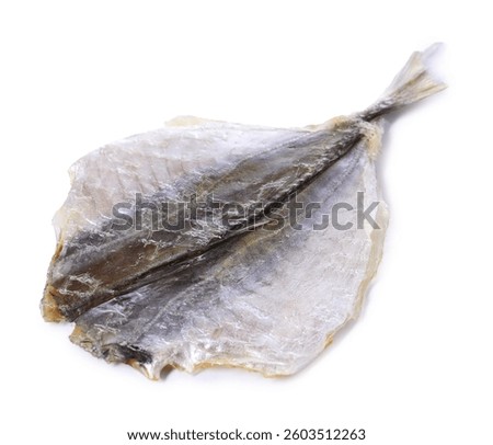 Dried cod fish fillet isolated on white