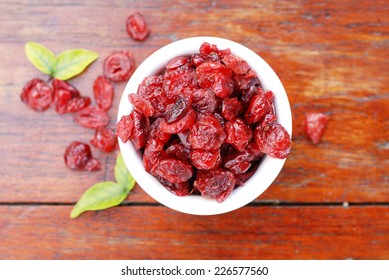 Dried Cranberries In A Bowl. 