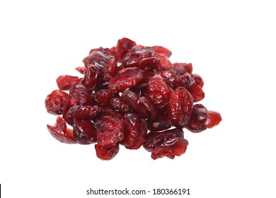 Dried Cranberries, Cutout On White Background