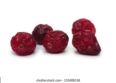 Dried Cranberries Isolated On White Background