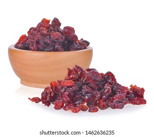 Dried Cranberries Isolated On White Background