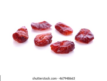 Dried Cranberries Isolated On White Background