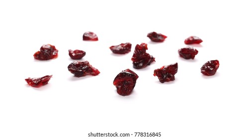 Dried Cranberries Isolated On White Background