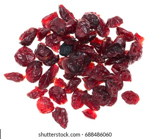 Dried Cranberries On A White Background