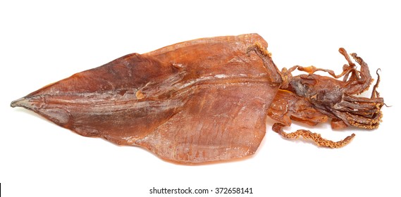 Dried Cuttlefish isolated on white background
