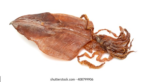 Dried Cuttlefish isolated on white background