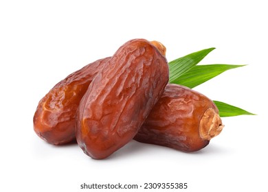 Dried dates fruits isolated on white background. Clipping path. - Shutterstock ID 2309355385