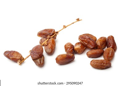 Dried Dates On White Background