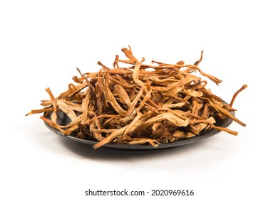 Dried Day Lily Isolated On White Background