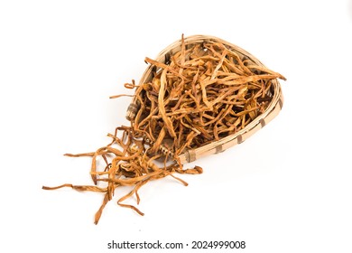 Dried Day Lily Isolated On White Background