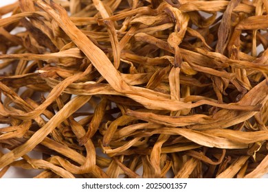 Dried Day Lily Isolated On White Background