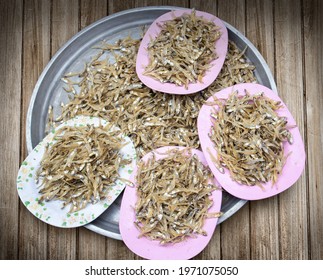 Dried Engraulidae Fish In Plate The Market