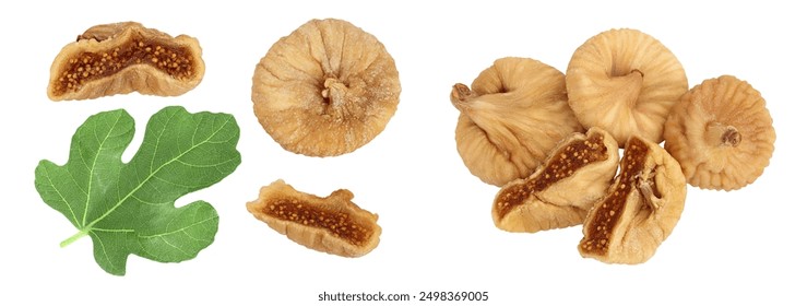 dried fig isolated on white background with full depth of field. Top view. Flat lay - Powered by Shutterstock