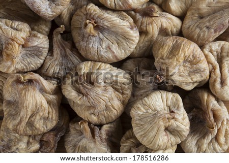 dried figs closeup as background