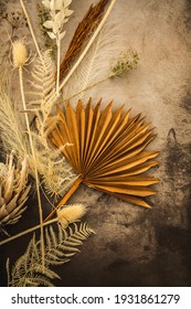 Dried Floral Arrangement With Thistle And Fern