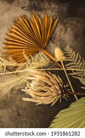 Dried Floral Arrangement With Thistle And Fern