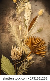 Dried Floral Arrangement With Thistle And Fern