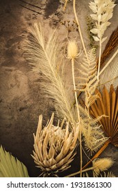 Dried Floral Arrangement With Thistle And Fern