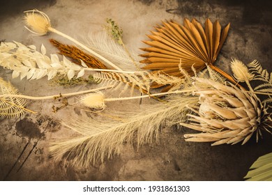 Dried Floral Arrangement With Thistle And Fern