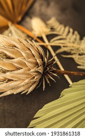 Dried Floral Arrangement With Thistle And Fern