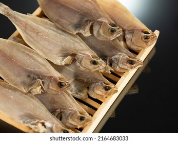 Dried Flounder On A Stone Plate