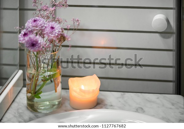 Dried Flowers Vase Full Water Standing Stock Photo Edit Now