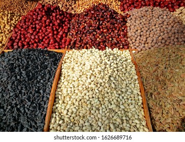 Dried Fruit Is The Main Product In Kashgar Bazaar, Xingjiang.