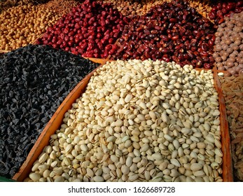 Dried Fruit Is The Main Product In Kashgar Bazaar, Xingjiang.