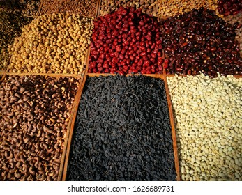 Dried Fruit Is The Main Product In Kashgar Bazaar, Xingjiang.