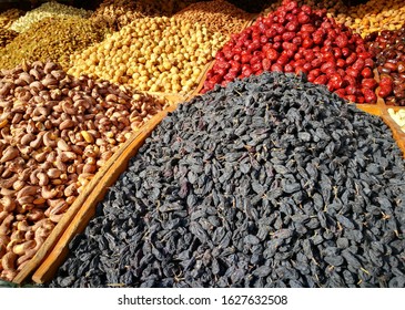 Dried Fruit Is The Main Product In Kashgar Bazaar, Xingjiang.