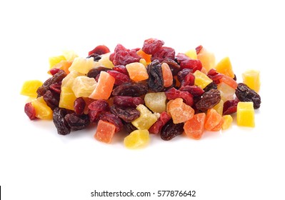 Dried Fruit On A White Background