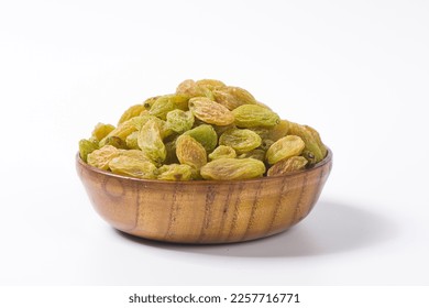 Dried fruits raisins isolated on white background.
