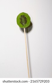 Dried Fruits Are Shaped On A Skewer. Shooting With Direct Flash