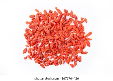 Dried Goji Berries Isolated On White Background