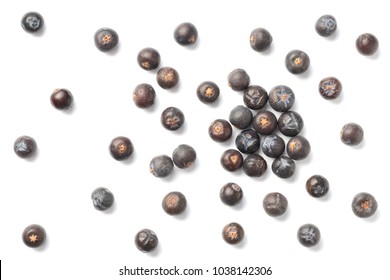dried juniper berries isolated on white background