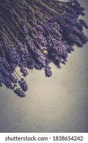 Dried Lavender Bunches On Silver Table