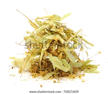 Dried Linden Flowers Isolated on White Background