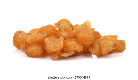 Dried longan on a  white background