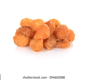 Dried longan on a white background