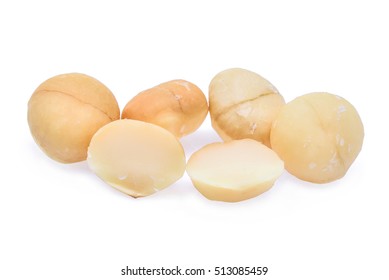 dried macadamia nut isolated on white background - Shutterstock ID 513085459