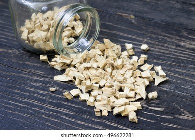 Dried Marshmallow Root In A Bottle