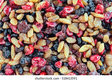 Dried Mixed Berries Background.
